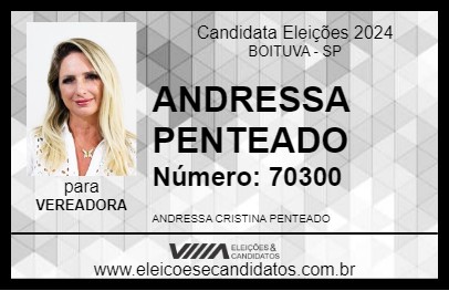 Candidato ANDRESSA PENTEADO 2024 - BOITUVA - Eleições