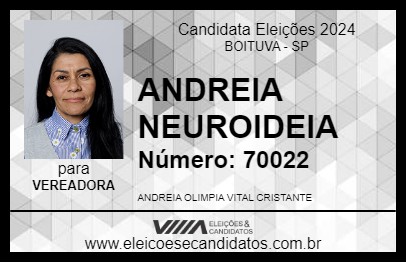 Candidato ANDREIA NEUROIDEIA 2024 - BOITUVA - Eleições