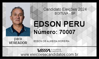 Candidato EDSON PERU 2024 - BOITUVA - Eleições