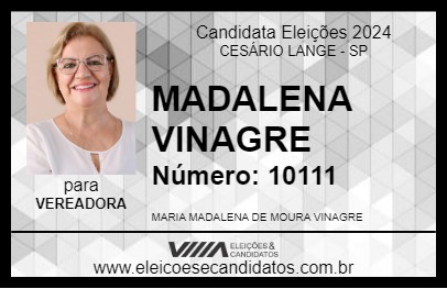 Candidato MADALENA VINAGRE 2024 - CESÁRIO LANGE - Eleições