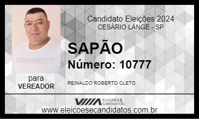 Candidato SAPÃO 2024 - CESÁRIO LANGE - Eleições