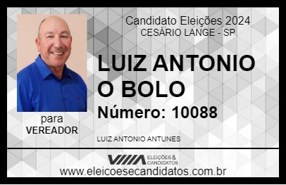 Candidato LUIZ ANTONIO O BOLO 2024 - CESÁRIO LANGE - Eleições