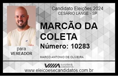 Candidato MARCO OLIVEIRA 2024 - CESÁRIO LANGE - Eleições