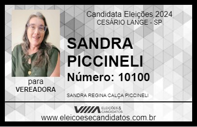 Candidato SANDRA PICCINELI 2024 - CESÁRIO LANGE - Eleições