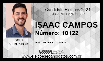 Candidato ISAAC CAMPOS 2024 - CESÁRIO LANGE - Eleições