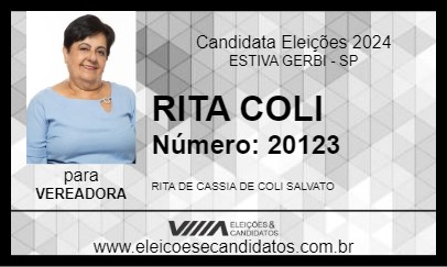 Candidato RITA COLI 2024 - ESTIVA GERBI - Eleições