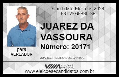 Candidato JUAREZ DA VASSOURA 2024 - ESTIVA GERBI - Eleições