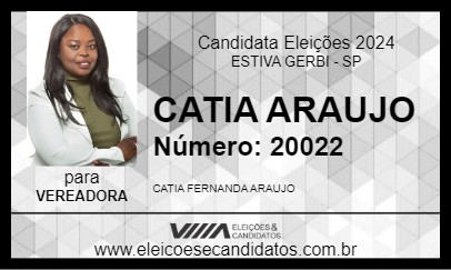 Candidato CATIA ARAUJO 2024 - ESTIVA GERBI - Eleições