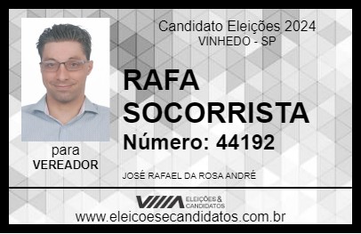 Candidato RAFA SOCORRISTA 2024 - VINHEDO - Eleições