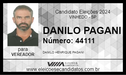 Candidato DANILO PAGANI 2024 - VINHEDO - Eleições