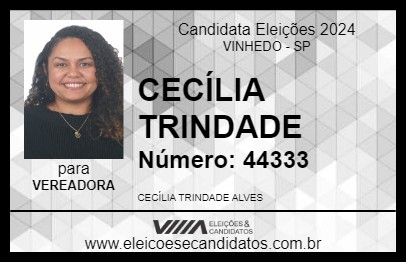 Candidato CECÍLIA TRINDADE 2024 - VINHEDO - Eleições