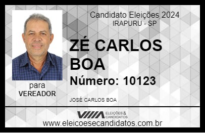 Candidato ZÉ CARLOS BOA 2024 - IRAPURU - Eleições