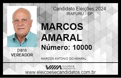 Candidato MARCOS AMARAL 2024 - IRAPURU - Eleições