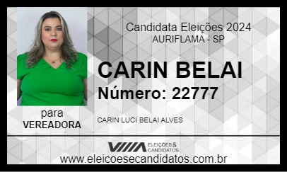 Candidato CARIN BELAI 2024 - AURIFLAMA - Eleições