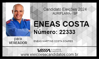 Candidato ENEAS COSTA 2024 - AURIFLAMA - Eleições