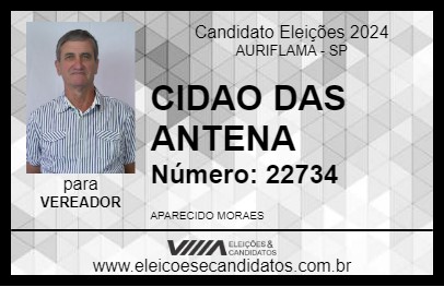 Candidato CIDAO DAS ANTENA 2024 - AURIFLAMA - Eleições