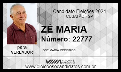 Candidato ZÉ MARIA 2024 - CUBATÃO - Eleições