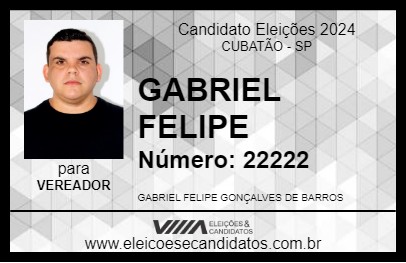 Candidato GABRIEL FELIPE 2024 - CUBATÃO - Eleições