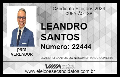 Candidato LEANDRO SANTOS 2024 - CUBATÃO - Eleições