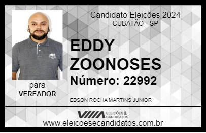 Candidato EDDY ZOONOSES 2024 - CUBATÃO - Eleições