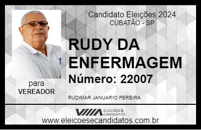 Candidato RUDY DA ENFERMAGEM 2024 - CUBATÃO - Eleições