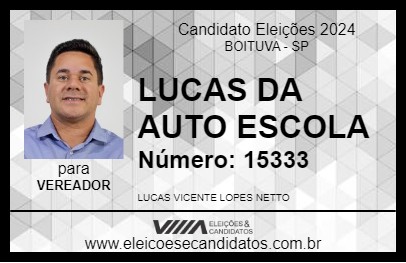 Candidato LUCAS DA AUTO ESCOLA 2024 - BOITUVA - Eleições