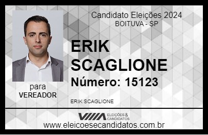 Candidato ERIK SCAGLIONE 2024 - BOITUVA - Eleições