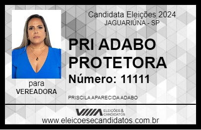 Candidato PRI ADABO PROTETORA 2024 - JAGUARIÚNA - Eleições