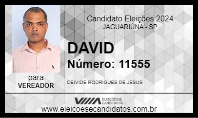 Candidato DAVID 2024 - JAGUARIÚNA - Eleições