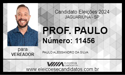 Candidato PROF. PAULO  2024 - JAGUARIÚNA - Eleições