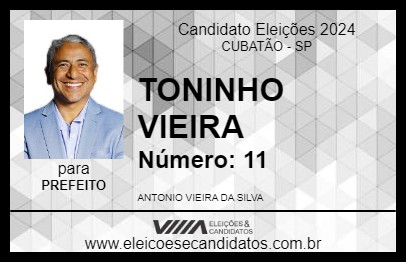 Candidato TONINHO VIEIRA 2024 - CUBATÃO - Eleições