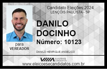 Candidato DANILO DOCINHO 2024 - LENÇÓIS PAULISTA - Eleições