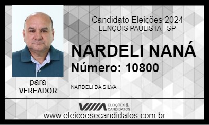 Candidato NARDELI NANÁ  2024 - LENÇÓIS PAULISTA - Eleições