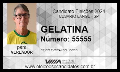 Candidato GELATINA 2024 - CESÁRIO LANGE - Eleições