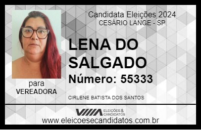 Candidato LENA DO SALGADO 2024 - CESÁRIO LANGE - Eleições