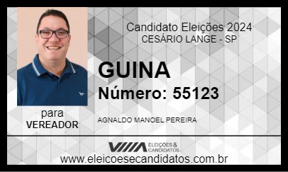 Candidato GUINA 2024 - CESÁRIO LANGE - Eleições