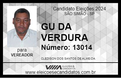 Candidato GU DA VERDURA 2024 - SÃO SIMÃO - Eleições