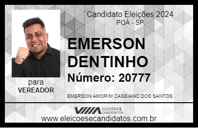 Candidato EMERSON DENTINHO 2024 - POÁ - Eleições