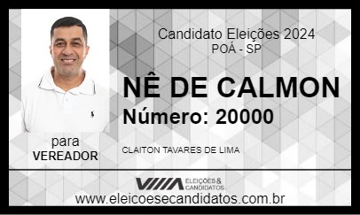 Candidato NÊ DE CALMON 2024 - POÁ - Eleições