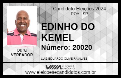 Candidato EDINHO DO KEMEL 2024 - POÁ - Eleições