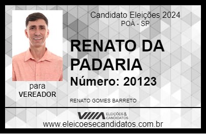 Candidato RENATO DA PADARIA 2024 - POÁ - Eleições