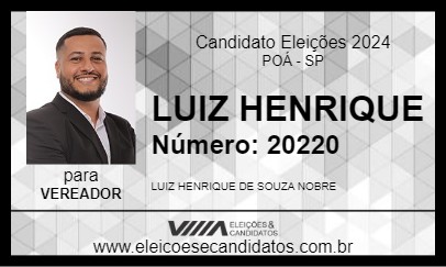 Candidato LUIZ HENRIQUE 2024 - POÁ - Eleições