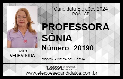 Candidato PROFESSORA SÔNIA 2024 - POÁ - Eleições