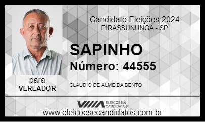 Candidato SAPINHO 2024 - PIRASSUNUNGA - Eleições