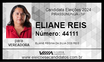 Candidato ELIANE REIS 2024 - PIRASSUNUNGA - Eleições