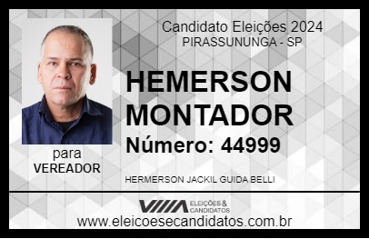 Candidato HEMERSON MONTADOR 2024 - PIRASSUNUNGA - Eleições