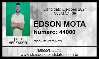 Candidato EDSON MOTA 2024 - CUBATÃO - Eleições