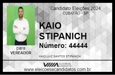 Candidato KAIO STIPANICH 2024 - CUBATÃO - Eleições