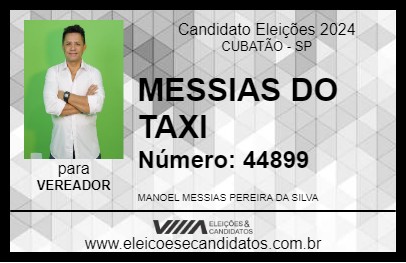 Candidato MESSIAS DO TAXI 2024 - CUBATÃO - Eleições