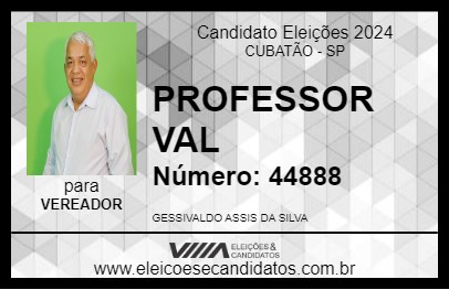 Candidato PROFESSOR VAL 2024 - CUBATÃO - Eleições